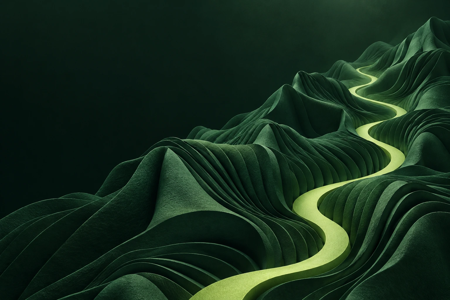 Conceptual illustration of paths through an ecological landscape