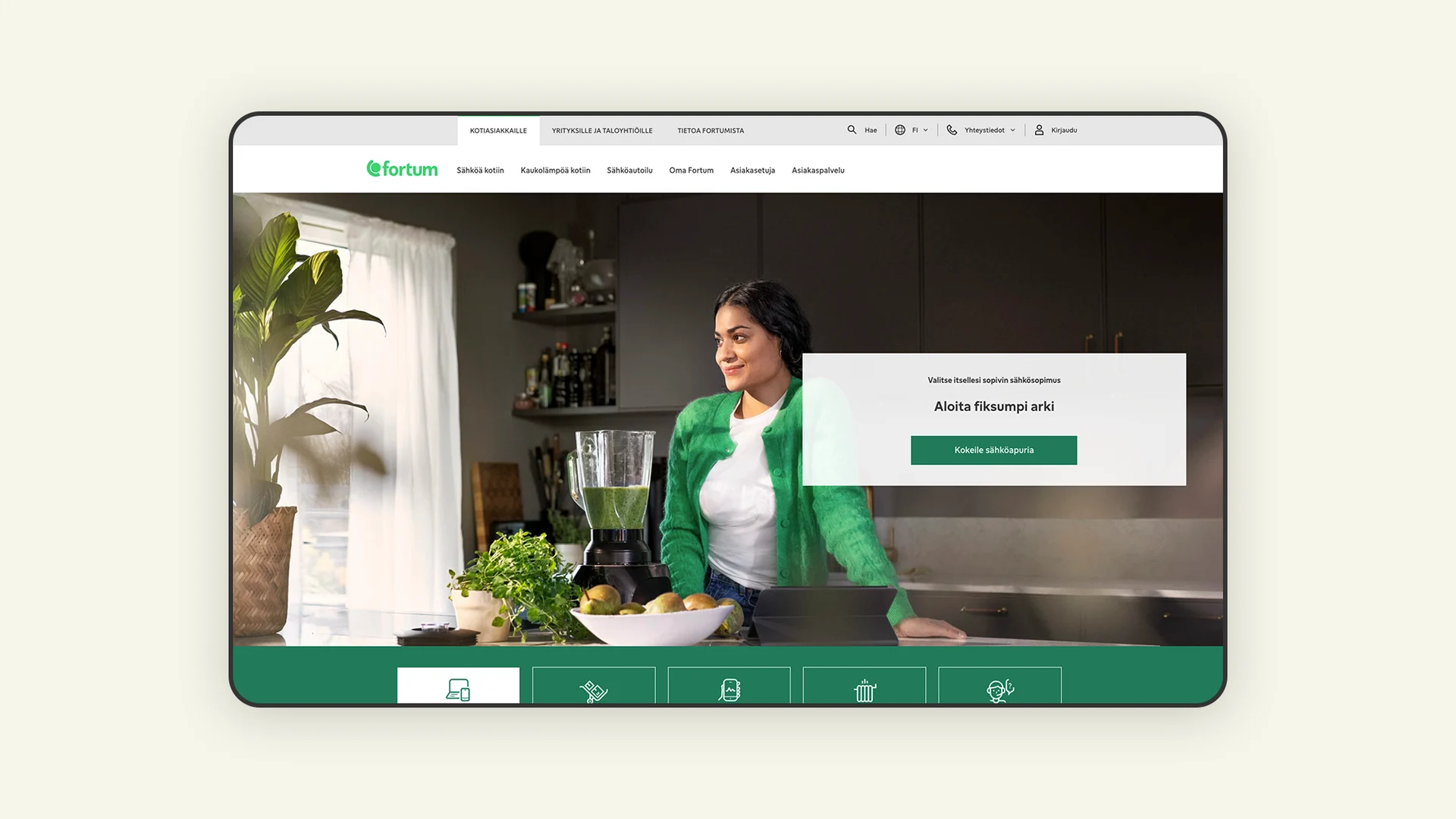 Desktop screenshot of Fortum website