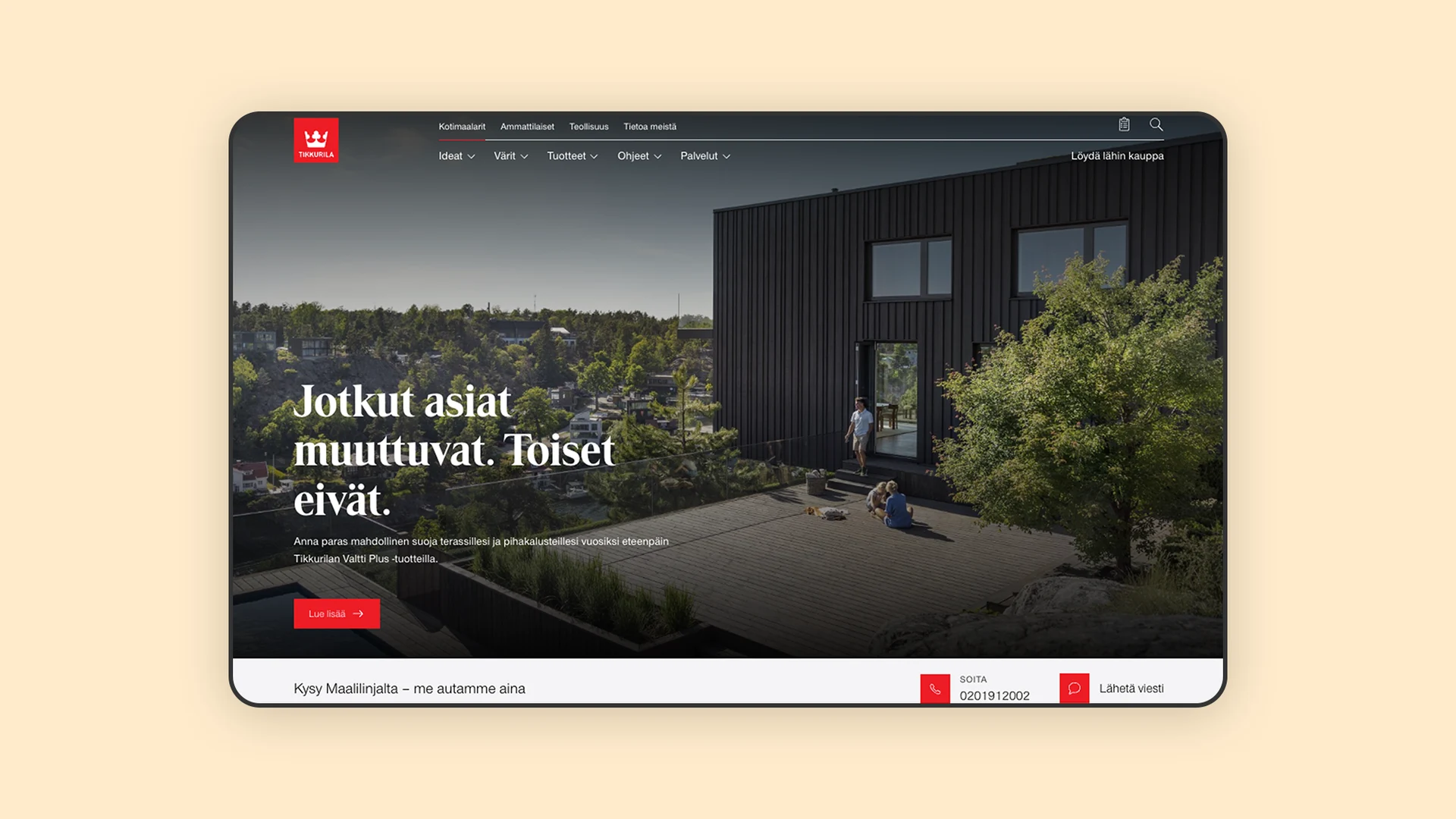 Desktop screenshot of Tikkurila website